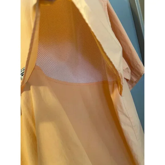 Columbia PFG Fishing Shirt Men’s XXL Peach Short Sleeve Hiking Vacation, Utility - Picture 7 of 10